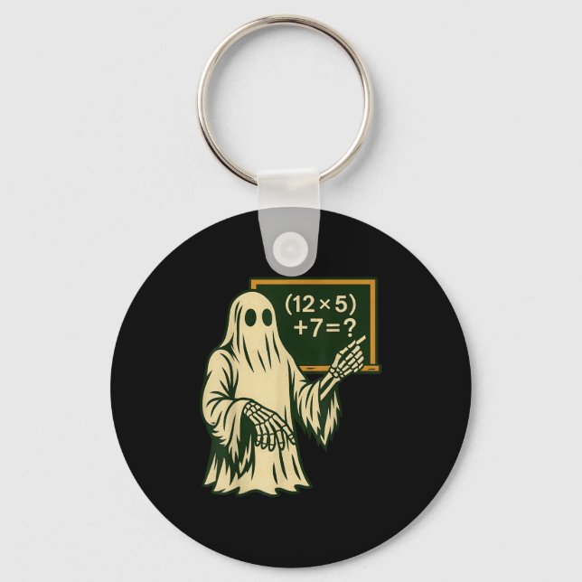 67 Teacher Halloween Ghost Six Seven Meme Brainrot Keychain (Front)