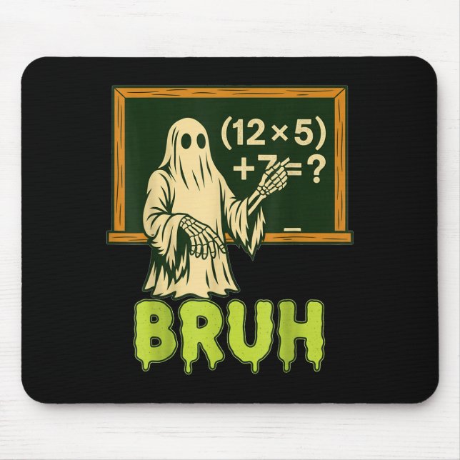 67 Teacher Halloween Ghost Six Seven Meme Brainrot Mouse Pad (Front)