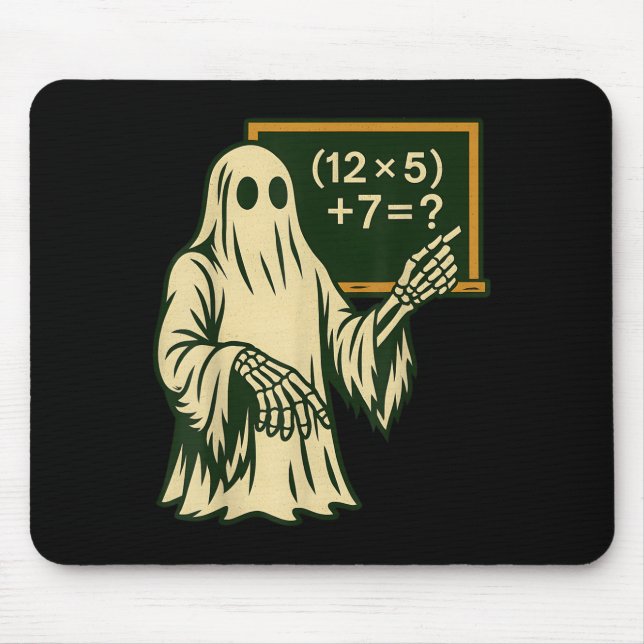 67 Teacher Halloween Ghost Six Seven Meme Brainrot Mouse Pad (Front)