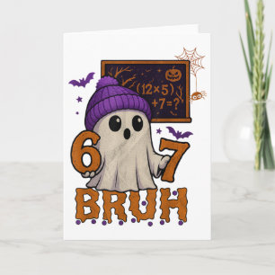 67 Teacher Halloween Ghost Six Seven Meme Math Equ Card