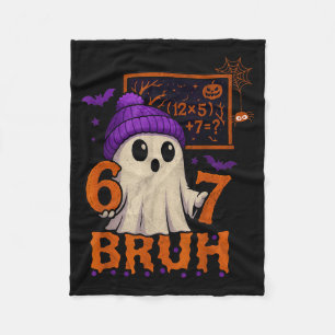 67 Teacher Halloween Ghost Six Seven Meme Math Equ Fleece Blanket