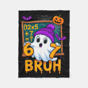 67 Teacher Halloween Ghost Six Seven Meme Math Hum Fleece Blanket