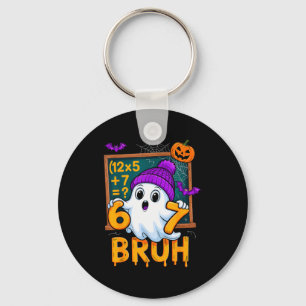 67 Teacher Halloween Ghost Six Seven Meme Math Hum Keychain
