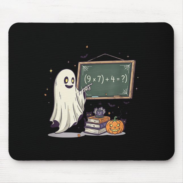 67 Teacher Halloween Ghost Six Seven Meme Math Jok Mouse Pad (Front)