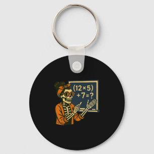 67 Teacher Halloween Skeleton Six Seven Meme Brain Keychain