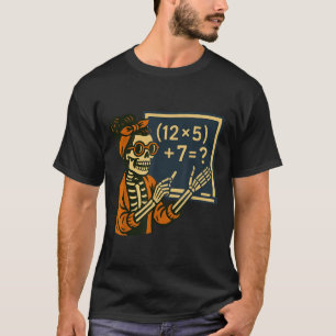 67 Teacher Halloween Skeleton Six Seven Meme Brain T-Shirt