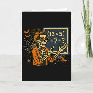 67 Teacher Halloween Skeleton Six Seven Meme Math Card
