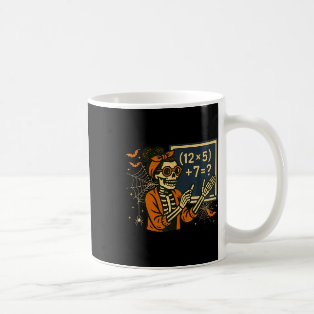 67 Teacher Halloween Skeleton Six Seven Meme Math  Coffee Mug (Right)