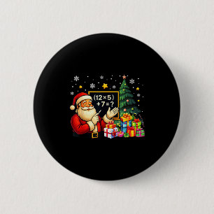 67 Teacher Santa Christmas Six Seven Meme Brainrot Button