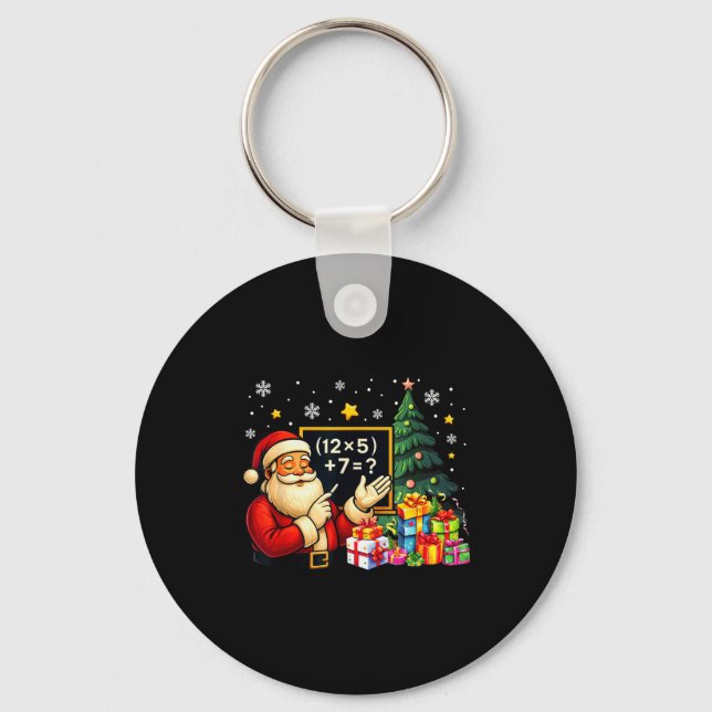 67 Teacher Santa Christmas Six Seven Meme Brainrot Keychain (Front)