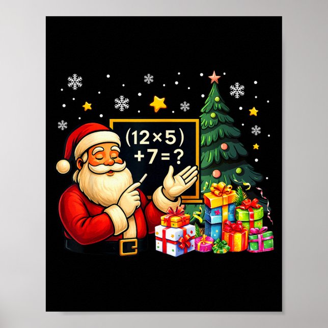 67 Teacher Santa Christmas Six Seven Meme Brainrot Poster (Front)
