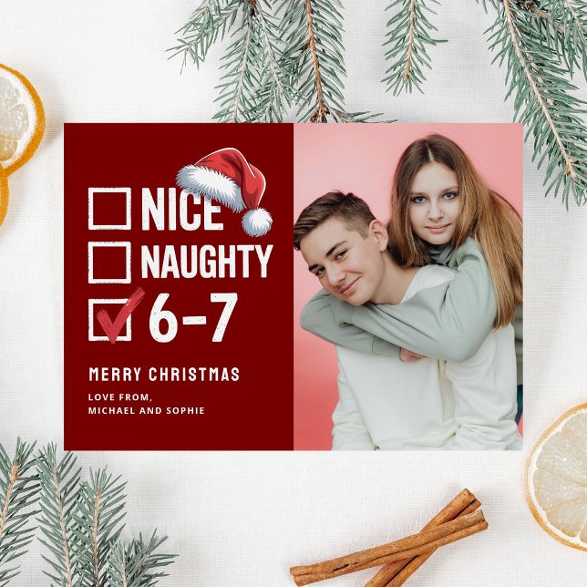 67 Teen Meme 6-7 Christmas Photo Holiday Card (Creator Uploaded)