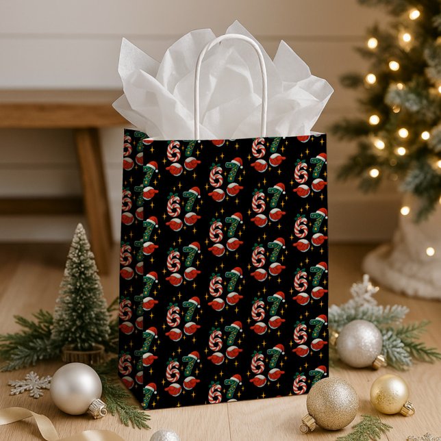 67 Teen Six Seven Meme Holiday Medium Gift Bag (Creator Uploaded)