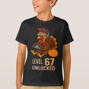67 Thanksgiving Boys Turkey Gamer Six Seven Meme G T-Shirt