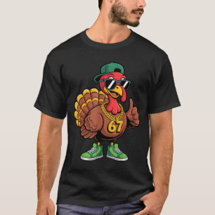 67 Thanksgiving Funny Turkey Wearing Cap Sungles S T-Shirt