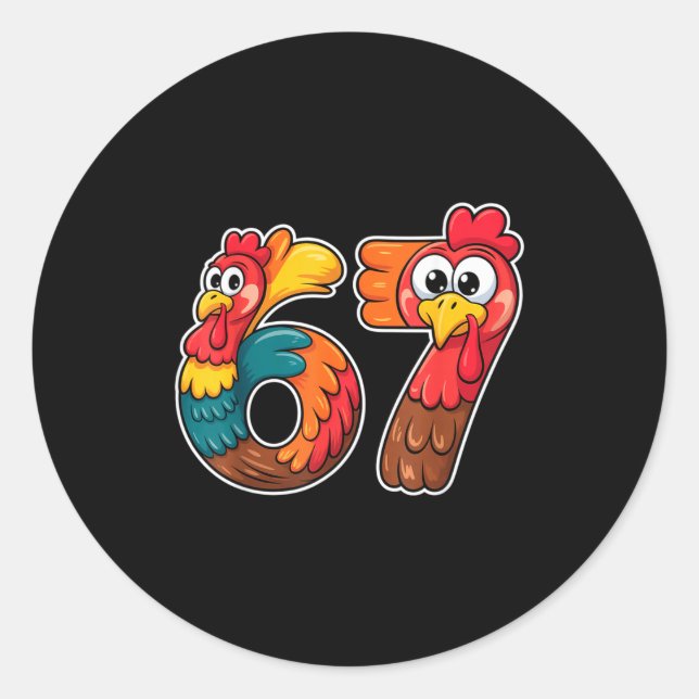 67 Thanksgiving Meme Funny Holiday Six Seven  Classic Round Sticker (Front)