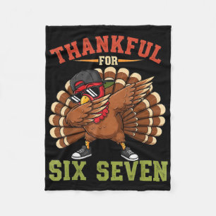 67 Thanksgiving Meme Funny Thankful Turkey Dabbing Fleece Blanket