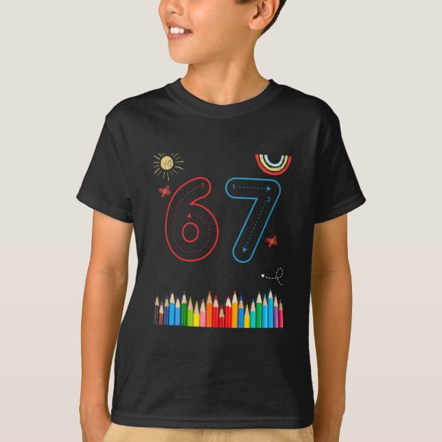 67 Tracing Funny Meme Elementary School Teachers  T-Shirt (Front)
