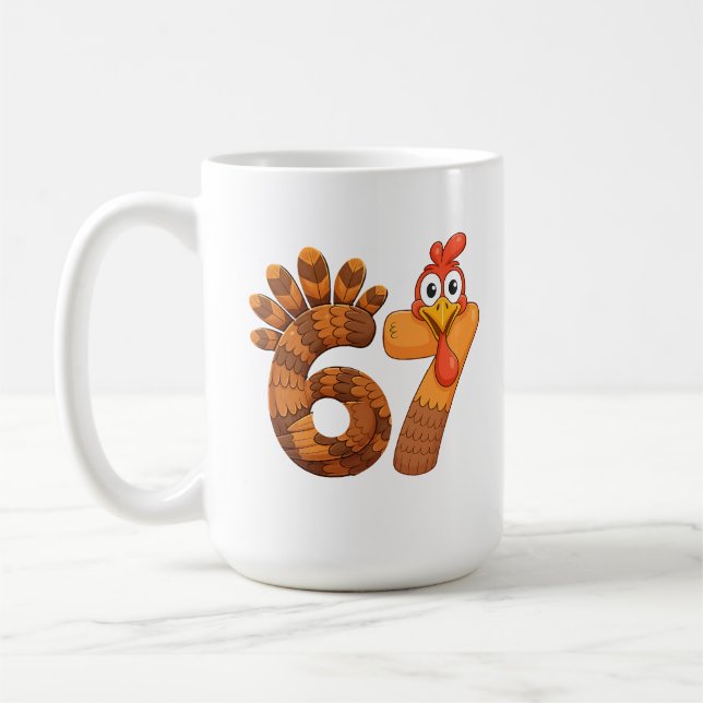 67 turkey thanksgiving funny coffee mug (Left)