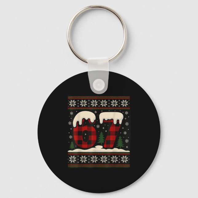 67 Ugly Christmas Design Party For Holiday Fun  Keychain (Front)