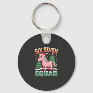 67 Unicorn Christmas Dabbing for Girls Kids 6 7 Me Keychain