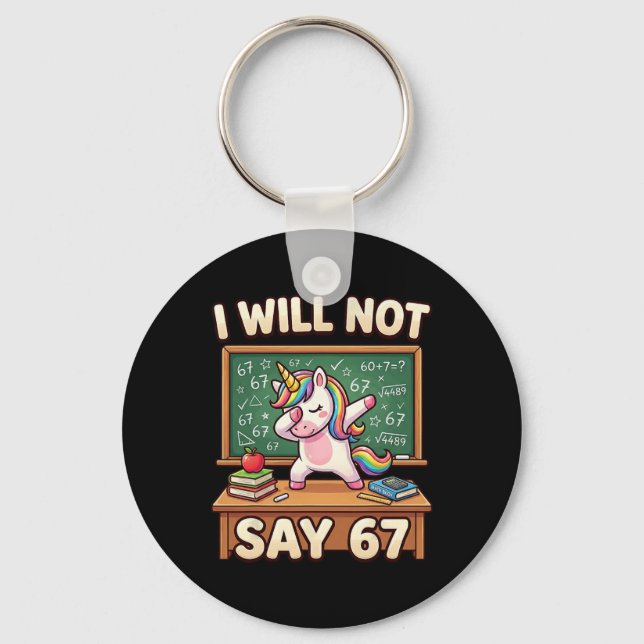 67 Unicorn For Girls Six Seven Meme Brainrot Funny Keychain (Front)
