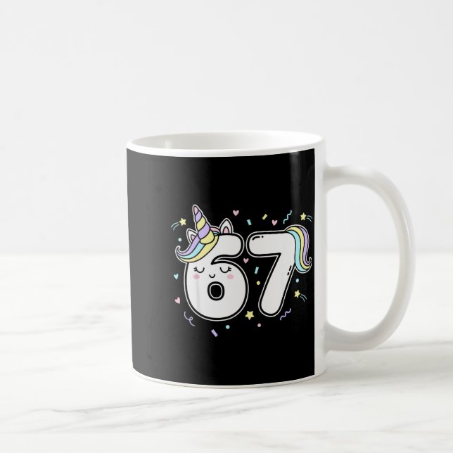67 Unicorn Six Seven 6-7 Meme  Coffee Mug (Right)