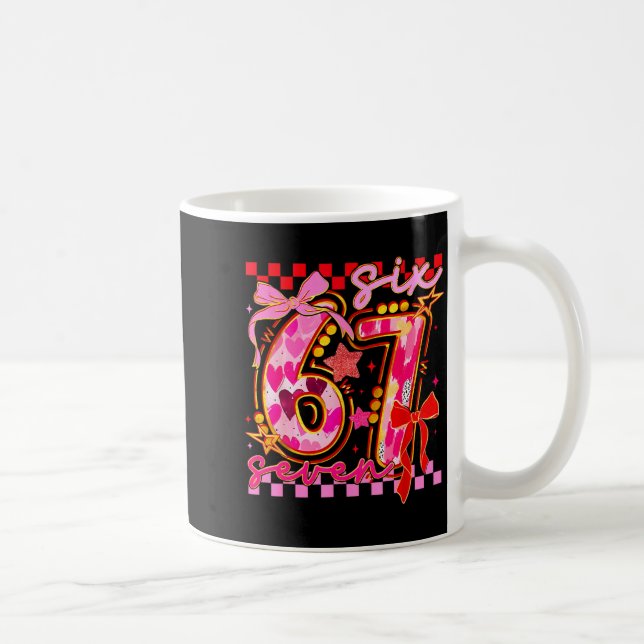 67 Valentine Day 6 7 Meme Six Seven Girl Kids  Coffee Mug (Right)