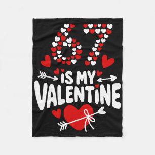 67 Valentine’s Day Meme 67th Birthday 6 7 Valentin Fleece Blanket