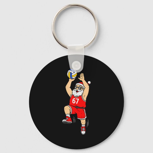 67 Volleyball Santa Six Seven Meme Christmas Srt M Keychain (Front)