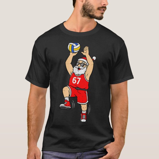 67 Volleyball Santa Six Seven Meme Christmas Srt M T-Shirt (Front)
