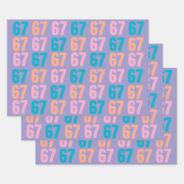 67 Wrapping Paper Flat Sheet Set of 3 (Set)