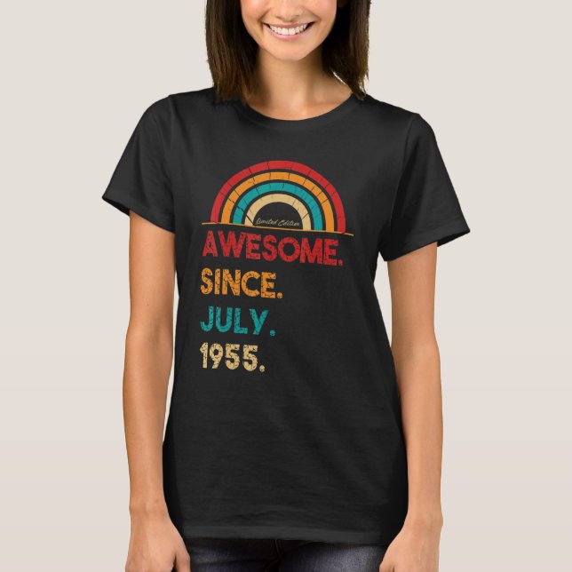 67 Year Old Awesome Since July 1955  67th Birthday T-Shirt (Front)