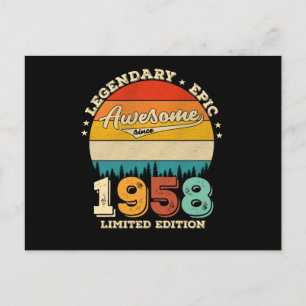 67 Year Old Bday 1958 Awesome 67th Birthday Gift Postcard
