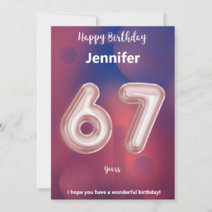 67 year old Happy Birthday card