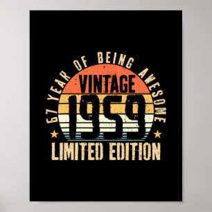67 Years Old Vintage 1959 67th Birthday Gifts Men Poster