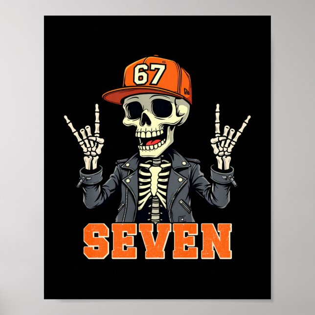 67endy Skeleton – 67 Six Seven Halloween 7 Long Sl Poster (Front)