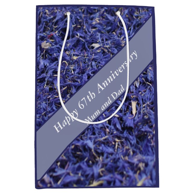 67th Anniversary Editable Medium Gift Bag (Front)
