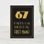 [ Thumbnail: 67th Birthday – Art Deco Inspired Look "67" & Name Card ]