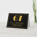[ Thumbnail: 67th Birthday: Art Deco Inspired Look "67" + Name Card ]