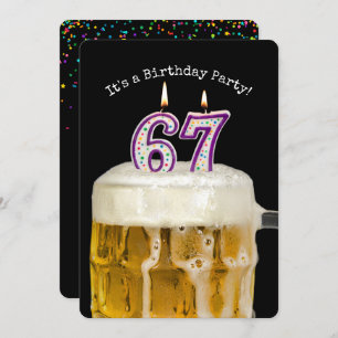 67th Birthday Beer Party Invitation