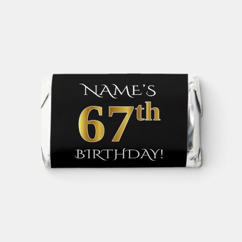 67th Birthday  Elegant Faux Gold Look 67  Name Hersheys Miniatures