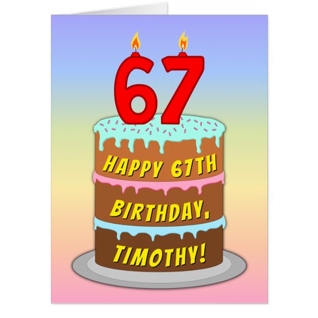 CakeSupplyShop Item#067CTA 67th Birthday / Anniversary Cheers Soft Gold  Glitter Sparkle Elegant Cake Decoration Topper