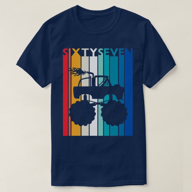 67th Birthday Gift Monster Truck Shirt 67 Year Old (Design Front)