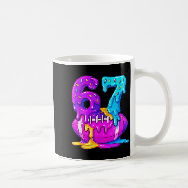 67th Birthday Ice Cream American Football Drip 6 7 Coffee Mug (Right)