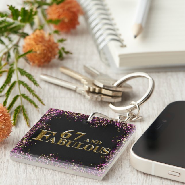 67th Birthday  Keychain (Front Right)