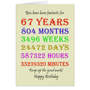 67th Birthday Milestones Cards