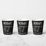 [ Thumbnail: 67th Birthday Party: Art Deco Style + Custom Name Paper Cups ]
