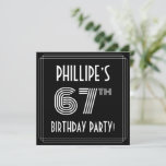 [ Thumbnail: 67th Birthday Party: Art Deco Style W/ Custom Name Invitation ]