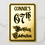 [ Thumbnail: 67th Birthday Party — Elegant Script + Custom Name Invitation ]